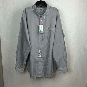 NEW Cinch Men's Tencel Striped Print Long Sleeve Button-Down Shirt Sz XXL Black